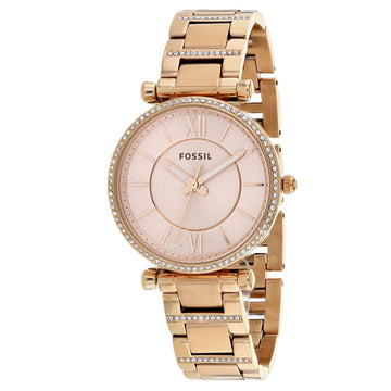 Fossil Women's Carlie Rose gold Dial Watch - ES4301 by Balec Group